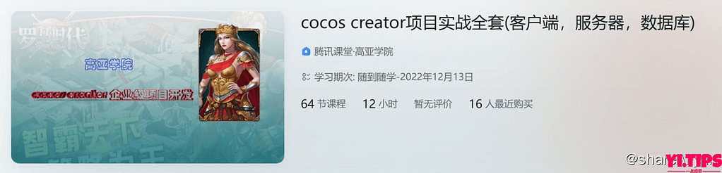 Cocos Creator项目实战全套(客户端，服务器，数据库)-Yi.Tips