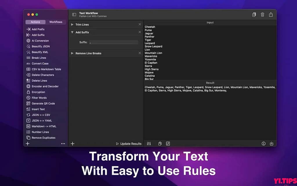 Text Workflow V1.6.1 TNT破解版 mac上强大的文本工作流软件-Yi.Tips