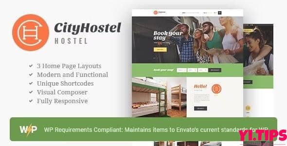 City Hostel v1.0.11 破解版免费下载- 旅游酒店预订WordPress主题-Yi.Tips