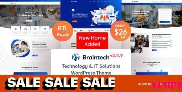 Braintech v2.4.9 破解版免费下载- 技术和 IT 解决方案 WordPress 主题-Yi.Tips