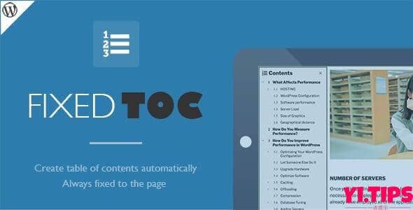 Fixed TOC v3.1.27 已破解汉化版 WordPress文章目录插件-wordpress插件免费下载-Yi.Tips
