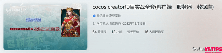 cocos creator项目实战全套(客户端，服务器，数据库)-Yi.Tips