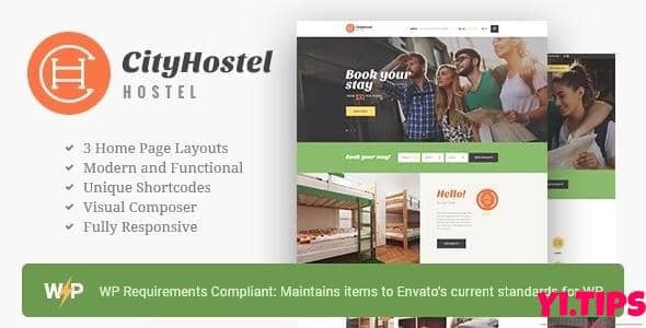 City Hostel V1.0.11 破解版免费下载- 旅游酒店预订WordPress主题 - Yi.Tips-Yi.Tips