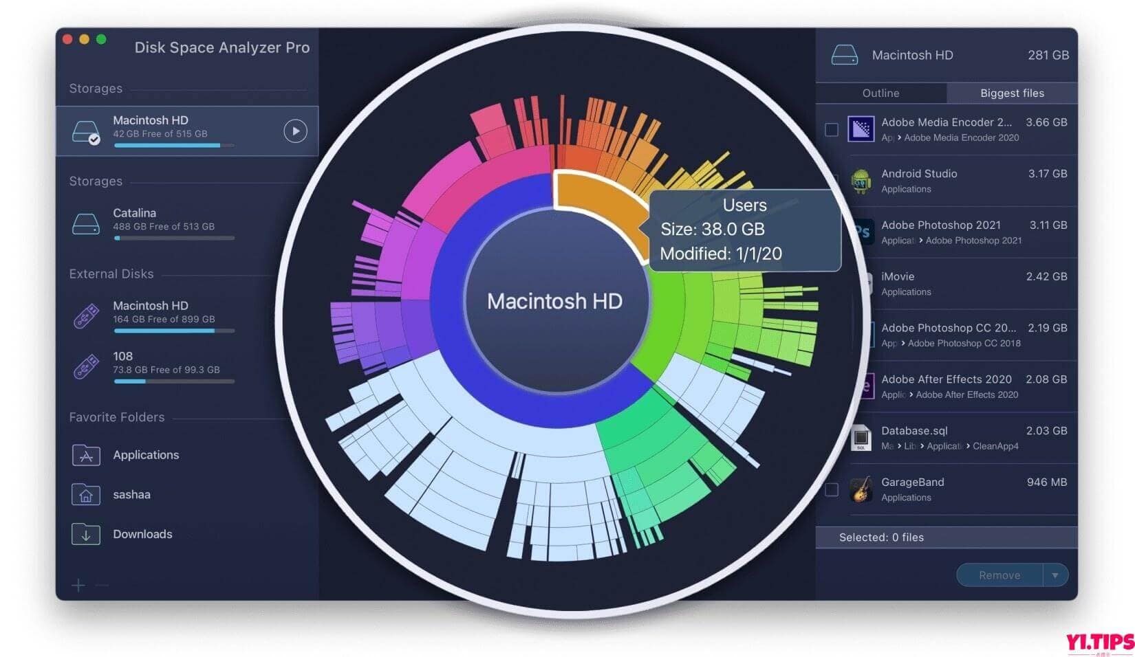 图片[2]-Disk Space Analyzer Pro for Mac 破解版免费下载 磁盘分析管理工具[v4.1.1免激活版]-Yi.Tips