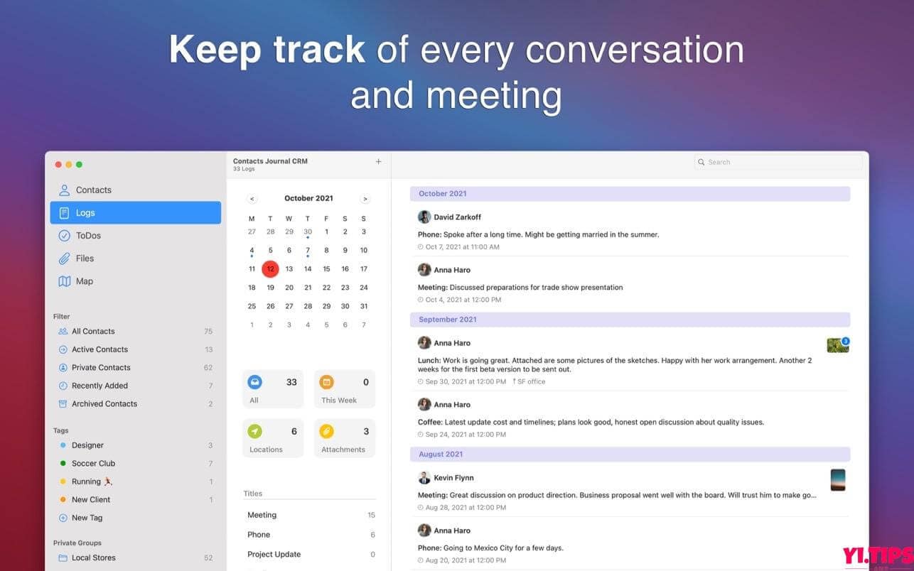 图片[2]-Contacts Journal CRM v3.3.11 [MAS] TNT破解版 商用通讯录管理工具-Yi.Tips