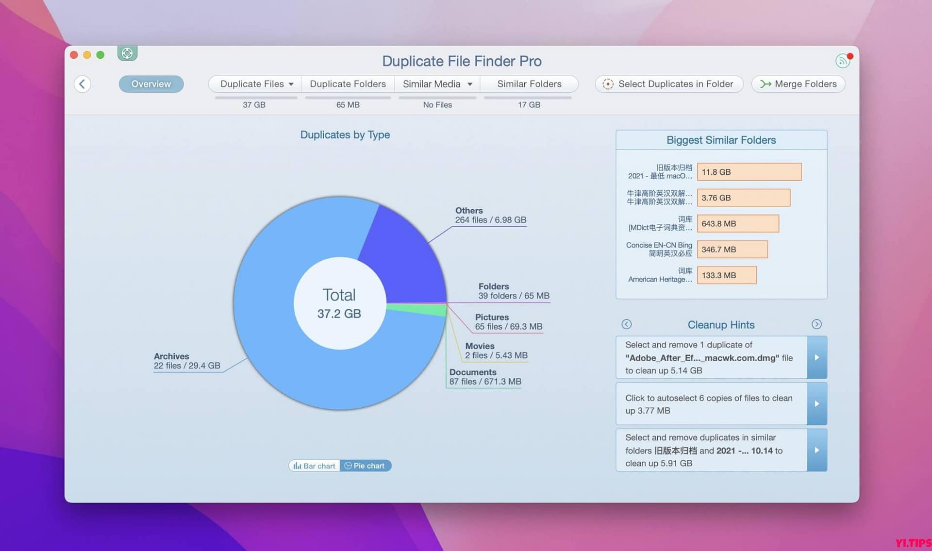 图片[1]-Duplicate File Finder Pro for mac v7.0.11 TNT破解版 重复文件查找及清理工具-Yi.Tips