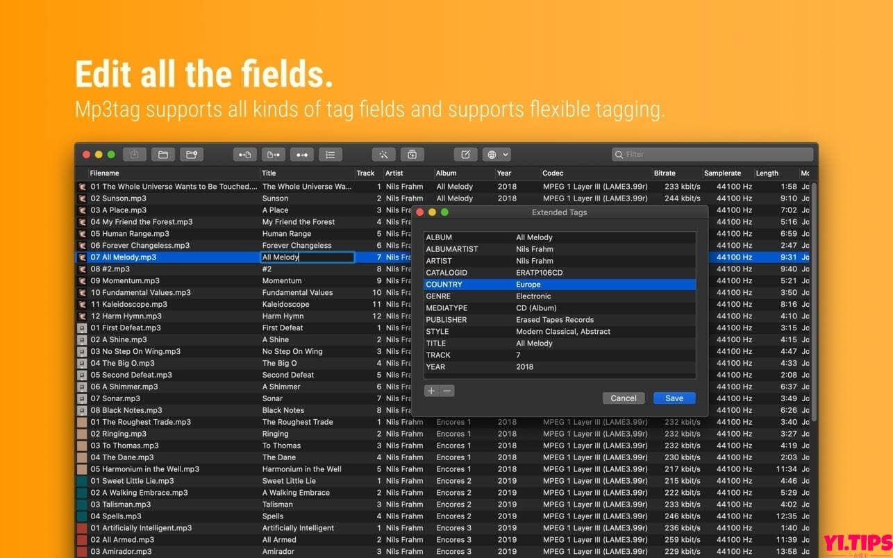 图片[2]-Mp3tag for Mac 音频标签数据编辑软件 v1.8.0激活版 TNT破解版-Yi.Tips